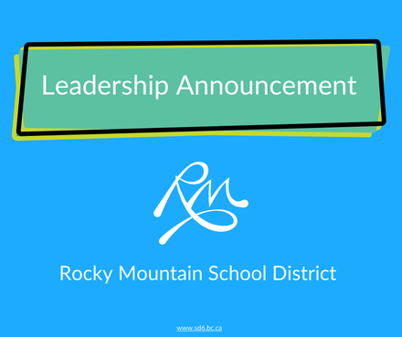 blue background with a minty green textbox that says the words "Leadership Announcement".